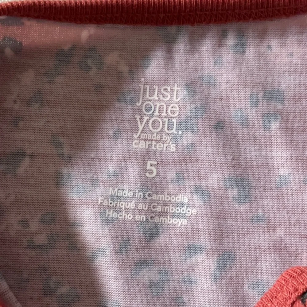 Carters Justice one you‎ Girls pajama Dress Cat animal print size 5